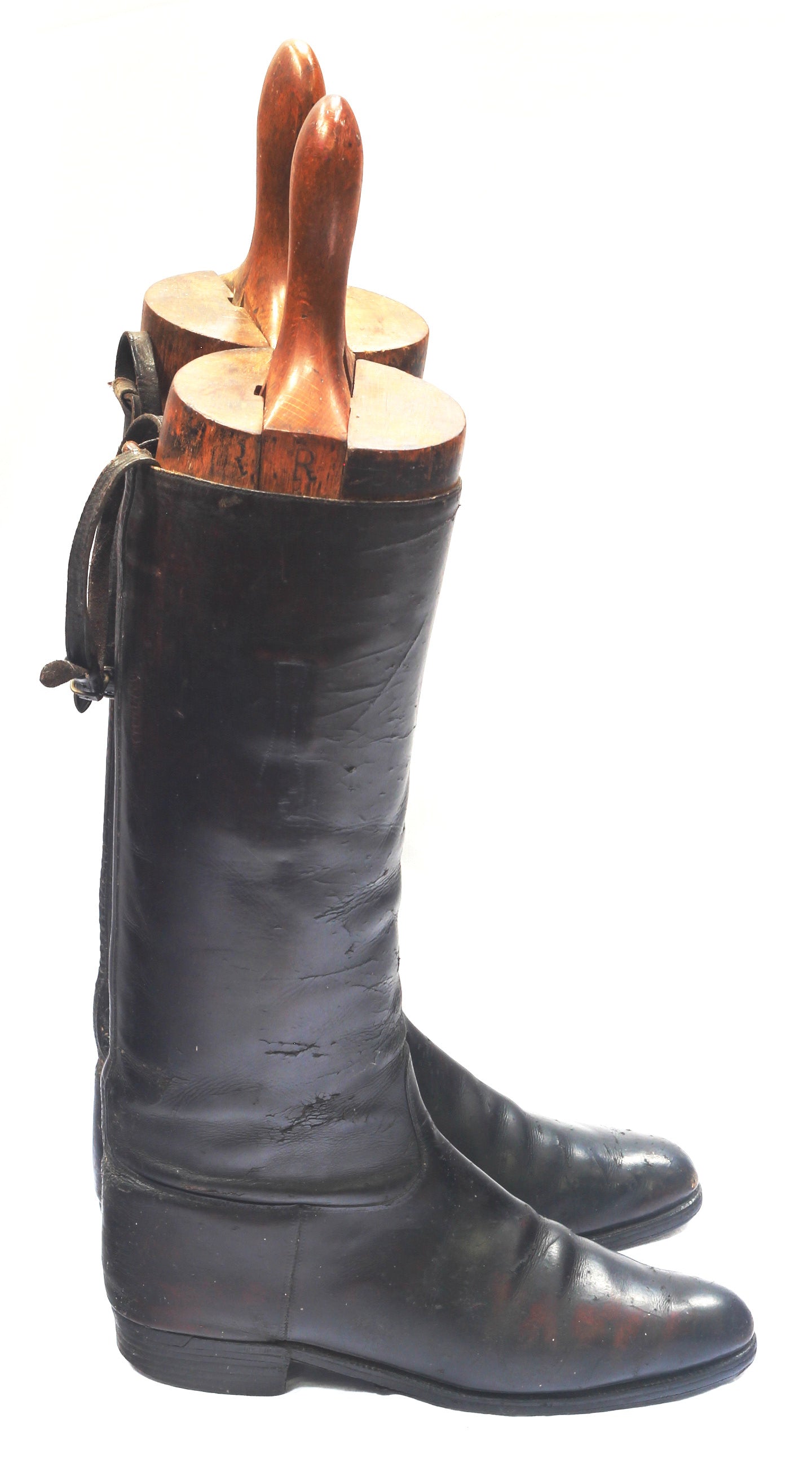 Small Vintage Ladies Leather Riding Boots and Trees