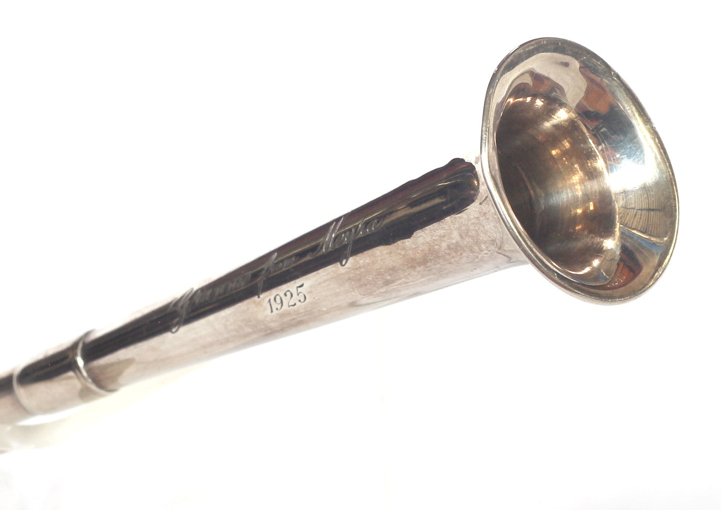 Antique 1923 Silver "Hunting Horn" Candle Snuffer by E.Baker, Chester