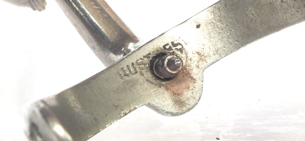 Pair of Nickel Swan Necked Mess Fixed Spurs
