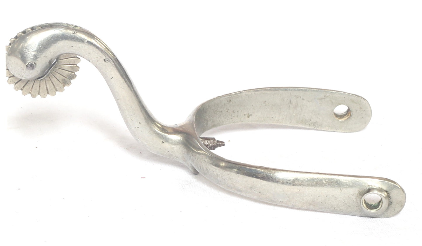 Pair of Nickel Swan Necked Mess Fixed Spurs