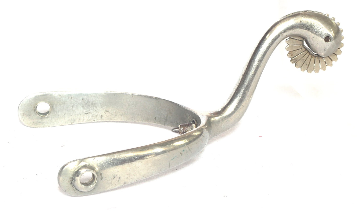 Pair of Nickel Swan Necked Mess Fixed Spurs