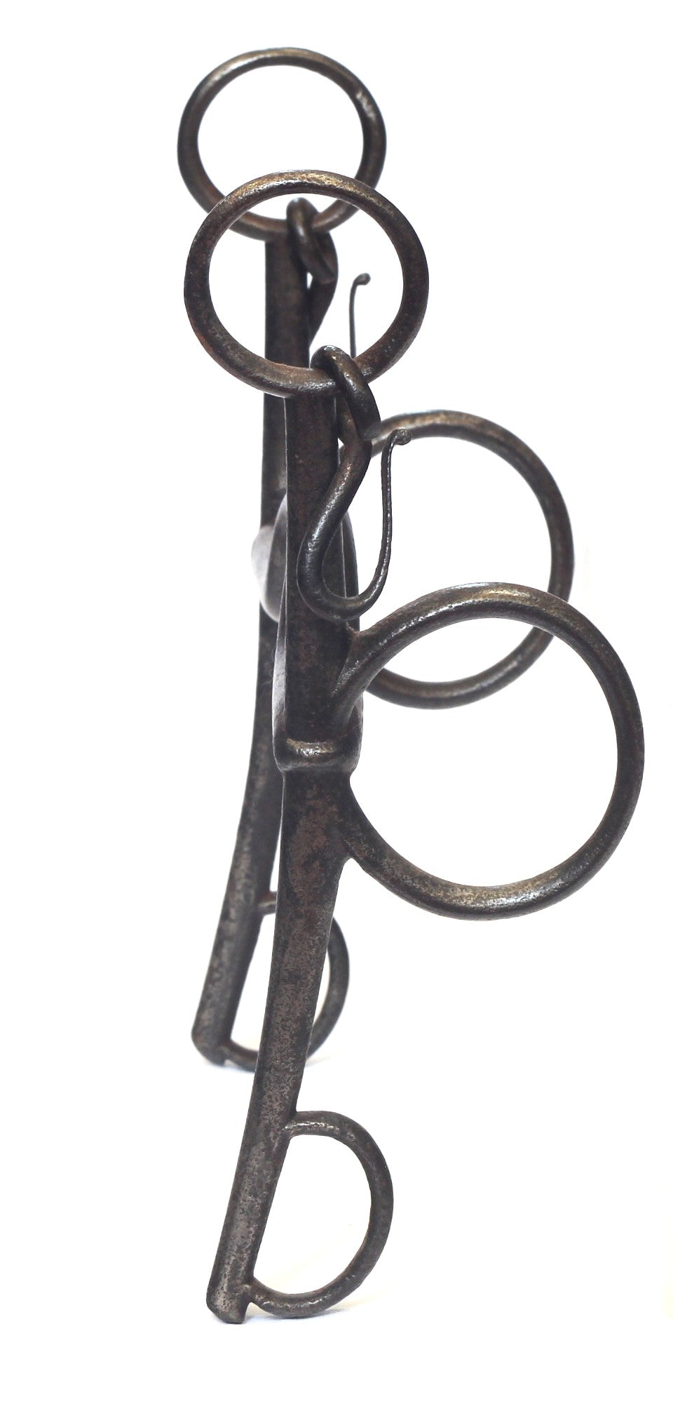A 19th Century Steel Pelham Horse Bit with Curved Cheeks