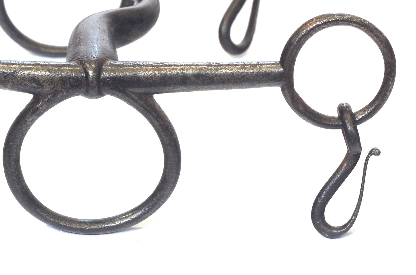 A 19th Century Steel Pelham Horse Bit with Curved Cheeks