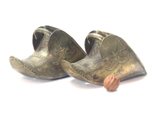 Antique brass conquistador stirrups