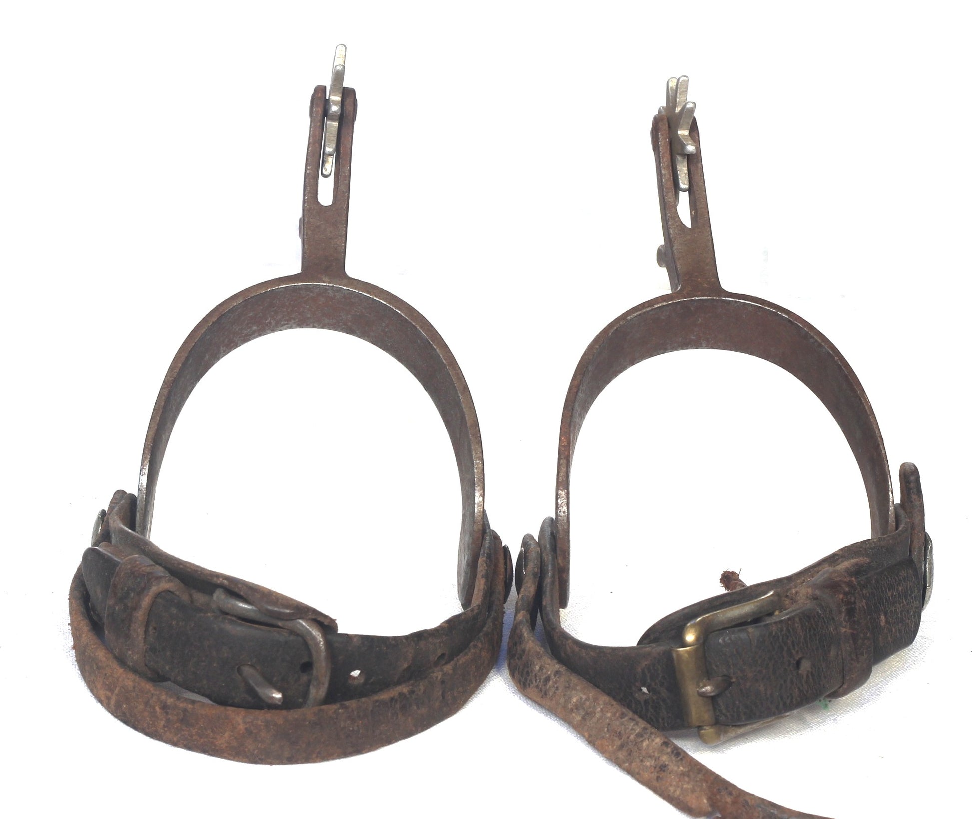 A Pair of Crockett Cowboy Spurs with Heart Buttons