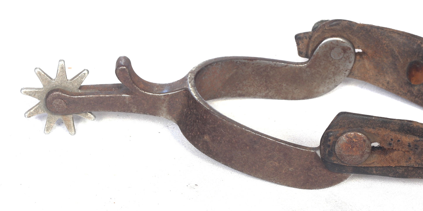 A Pair of Crockett Cowboy Spurs with Heart Buttons - Spur535