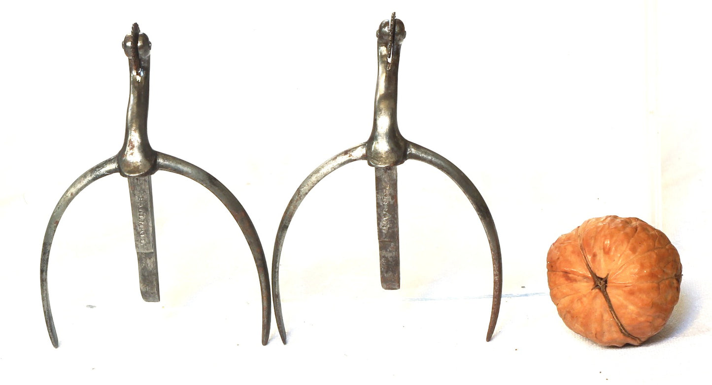 Pair of Fine Steel Swan Necked Box Spurs