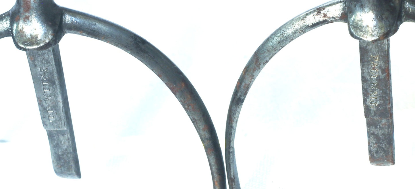 Pair of Fine Steel Swan Necked Box Spurs