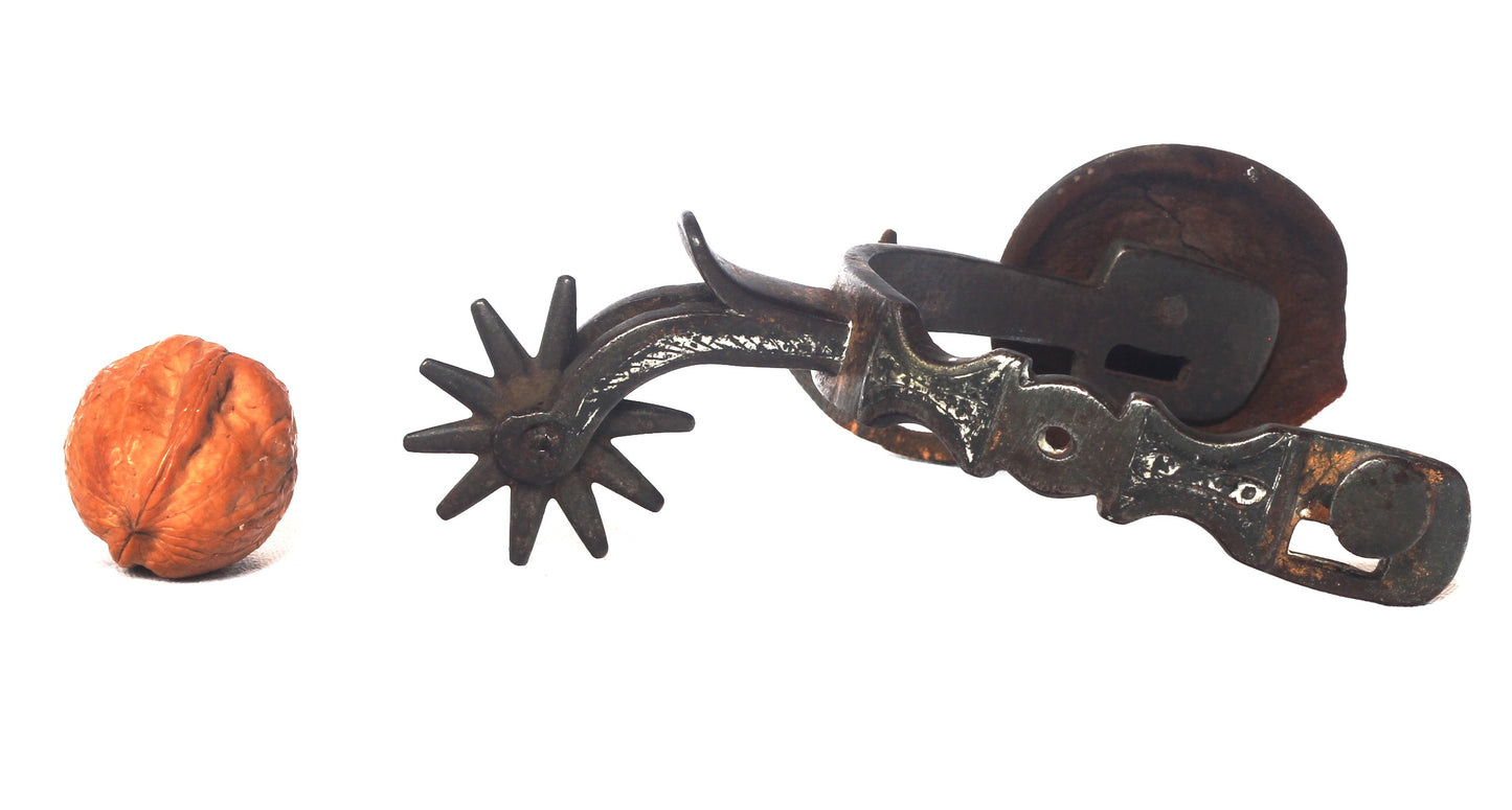 Single Silver Decorated California Spur