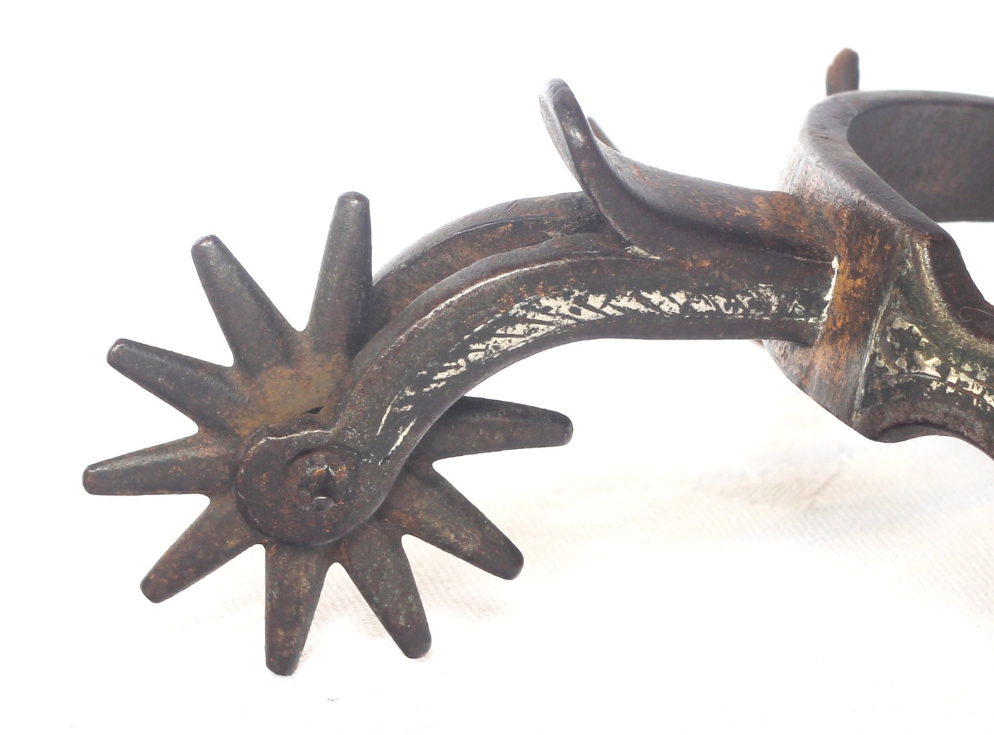 Single Silver Decorated California Spur