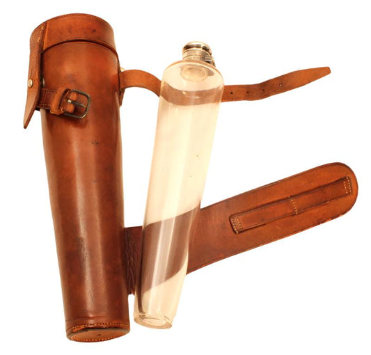 1909 Silver Mounted Edwardian Saddle Flask