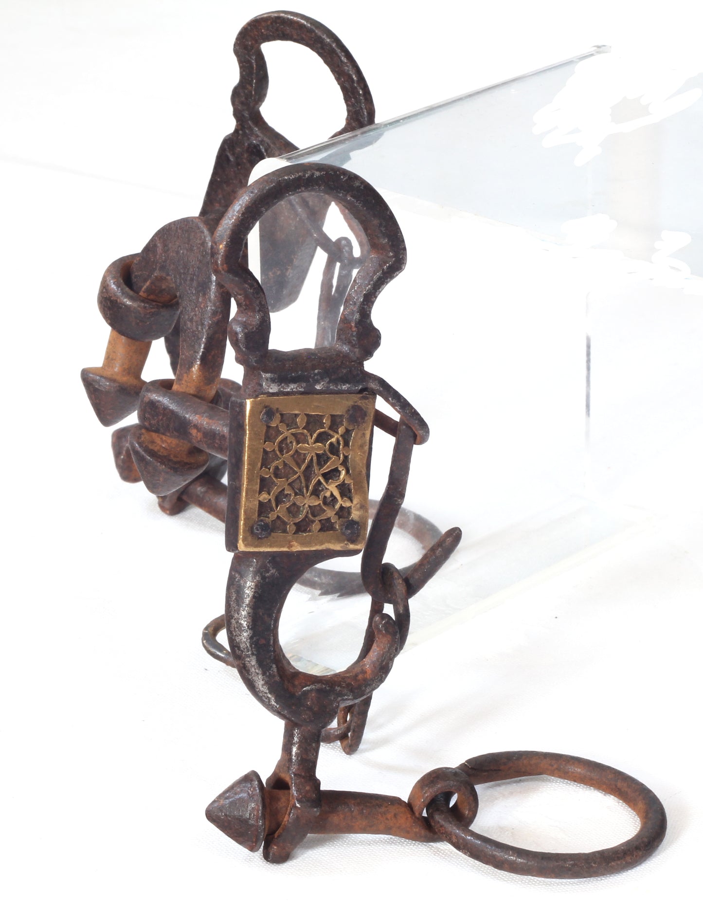 An 18th Century Indo-Persian Horse Bit with Pierced Brass Decoration