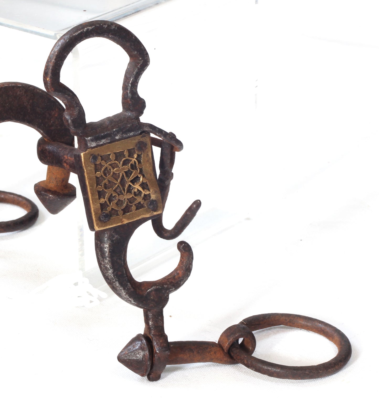An 18th Century Indo-Persian Horse Bit with Pierced Brass Decoration
