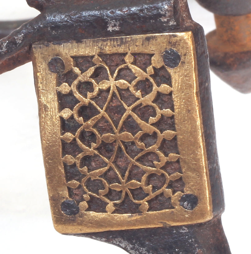 An 18th Century Indo-Persian Horse Bit with Pierced Brass Decoration