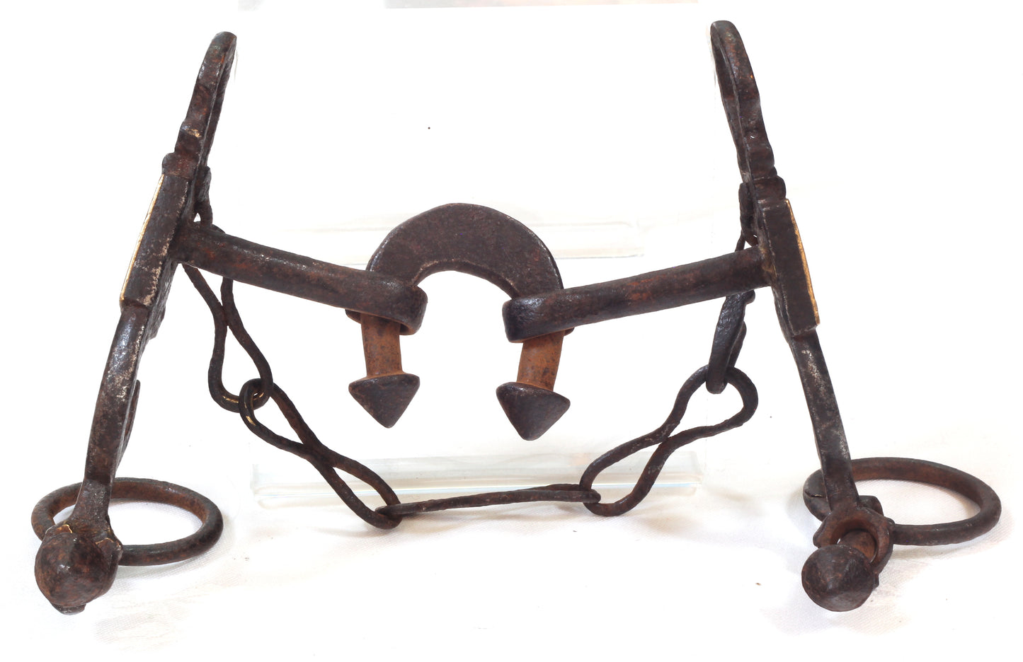 An 18th Century Indo-Persian Horse Bit with Pierced Brass Decoration