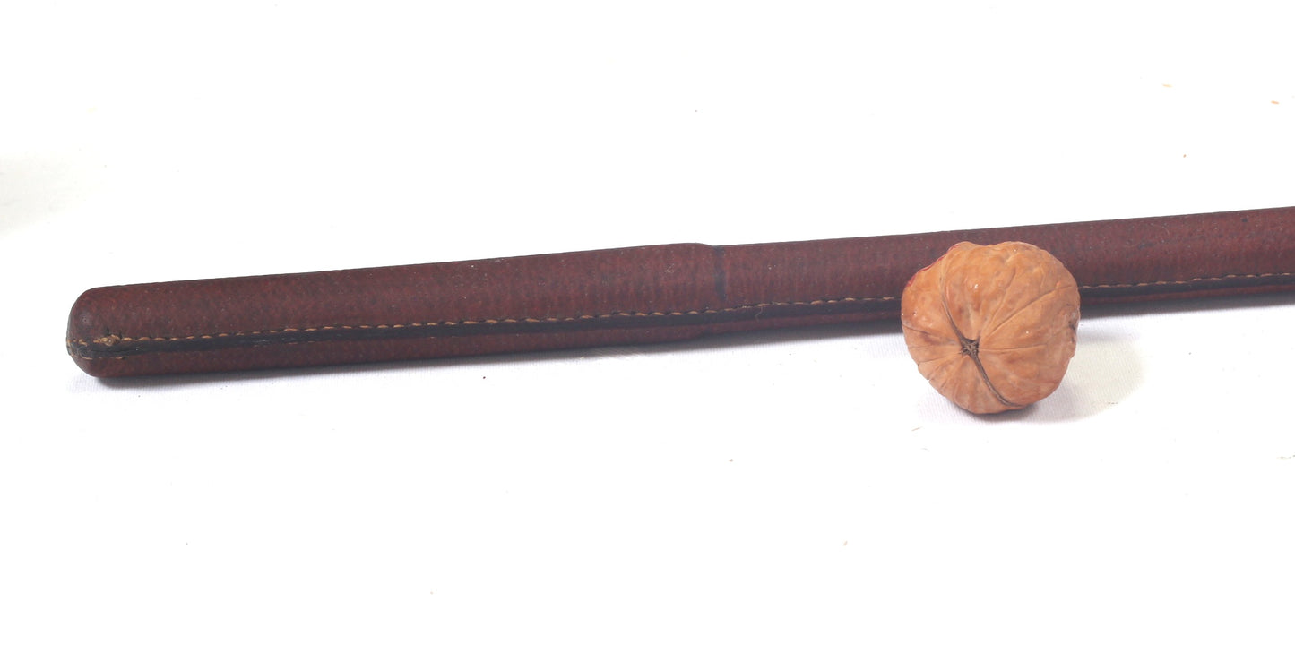 Vintage leather show cane or swagger stick