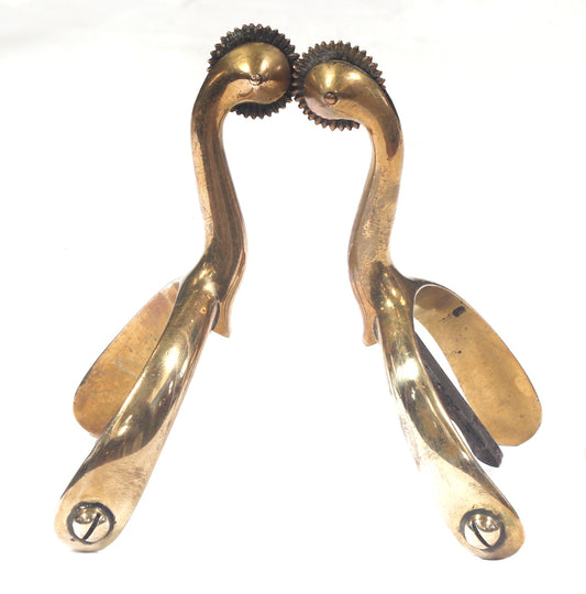 Pair of Brass Swan Necked Box Spurs