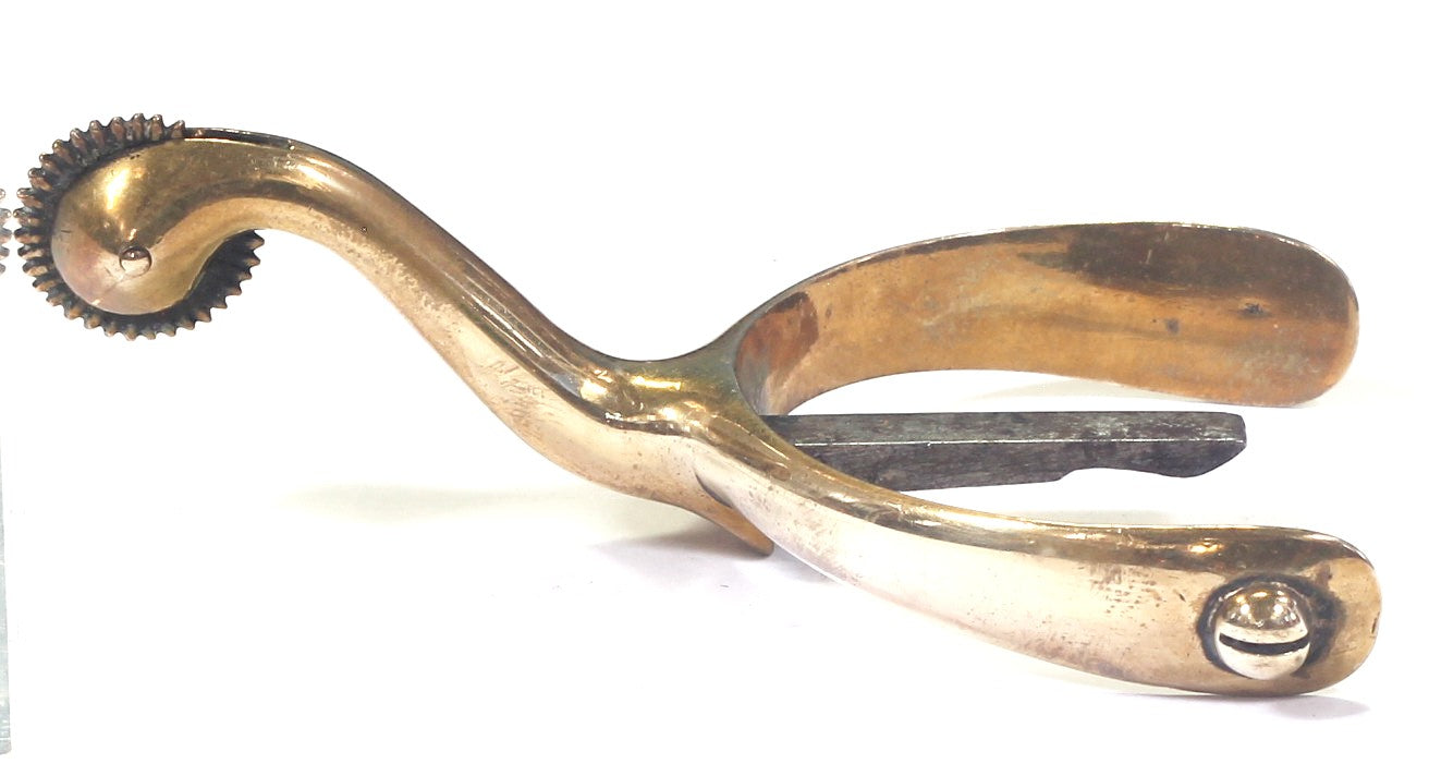 Pair of Brass Swan Necked Box Spurs