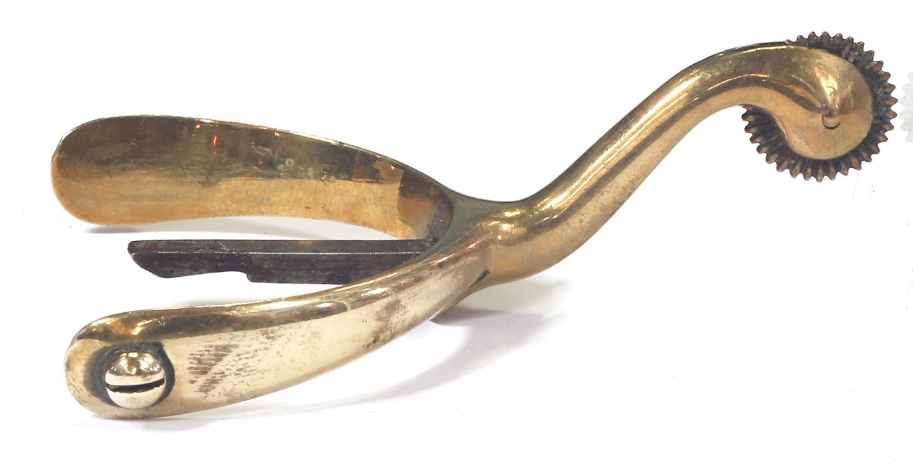 Pair of Brass Swan Necked Box Spurs