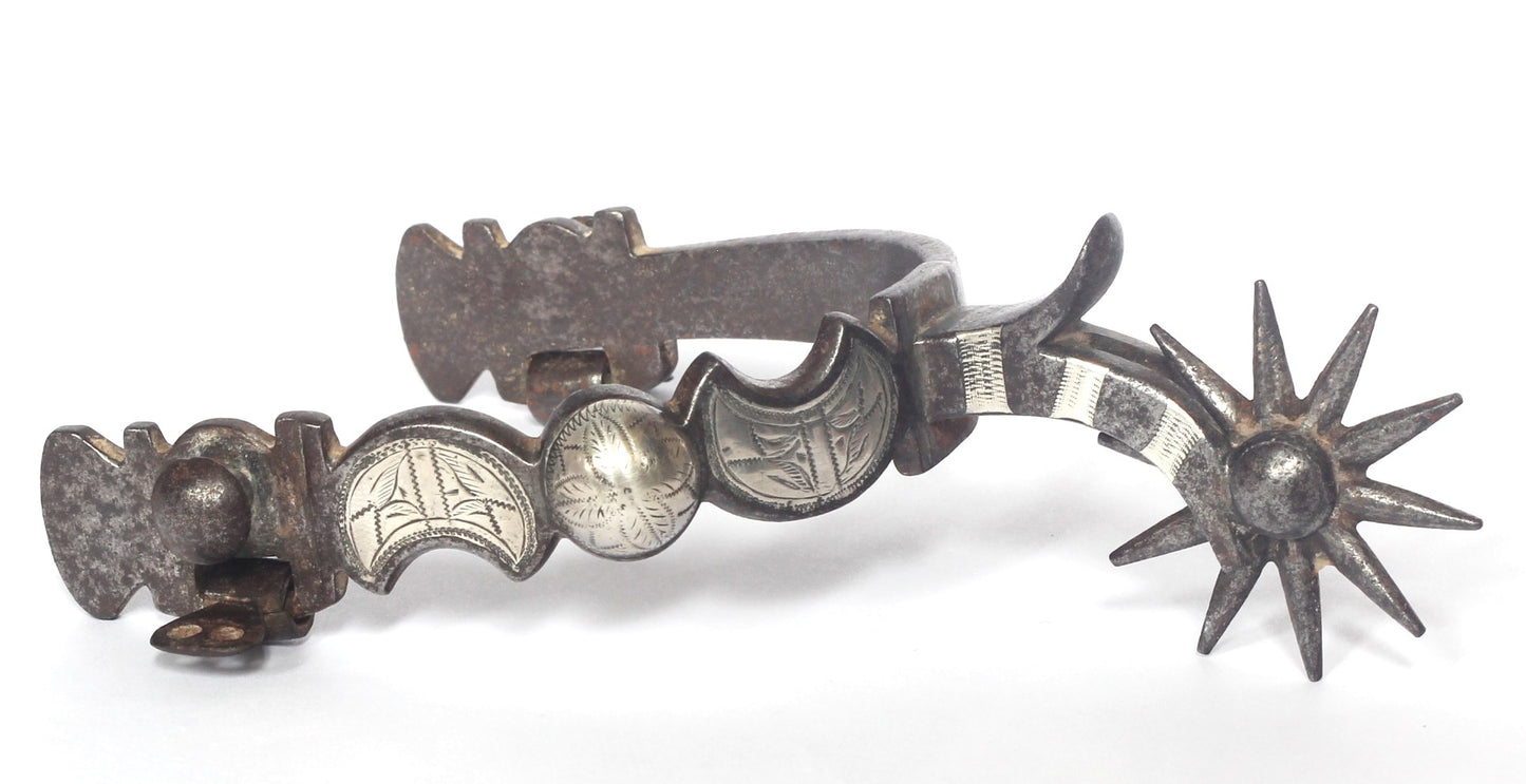 Single Silver Decorated California Spur