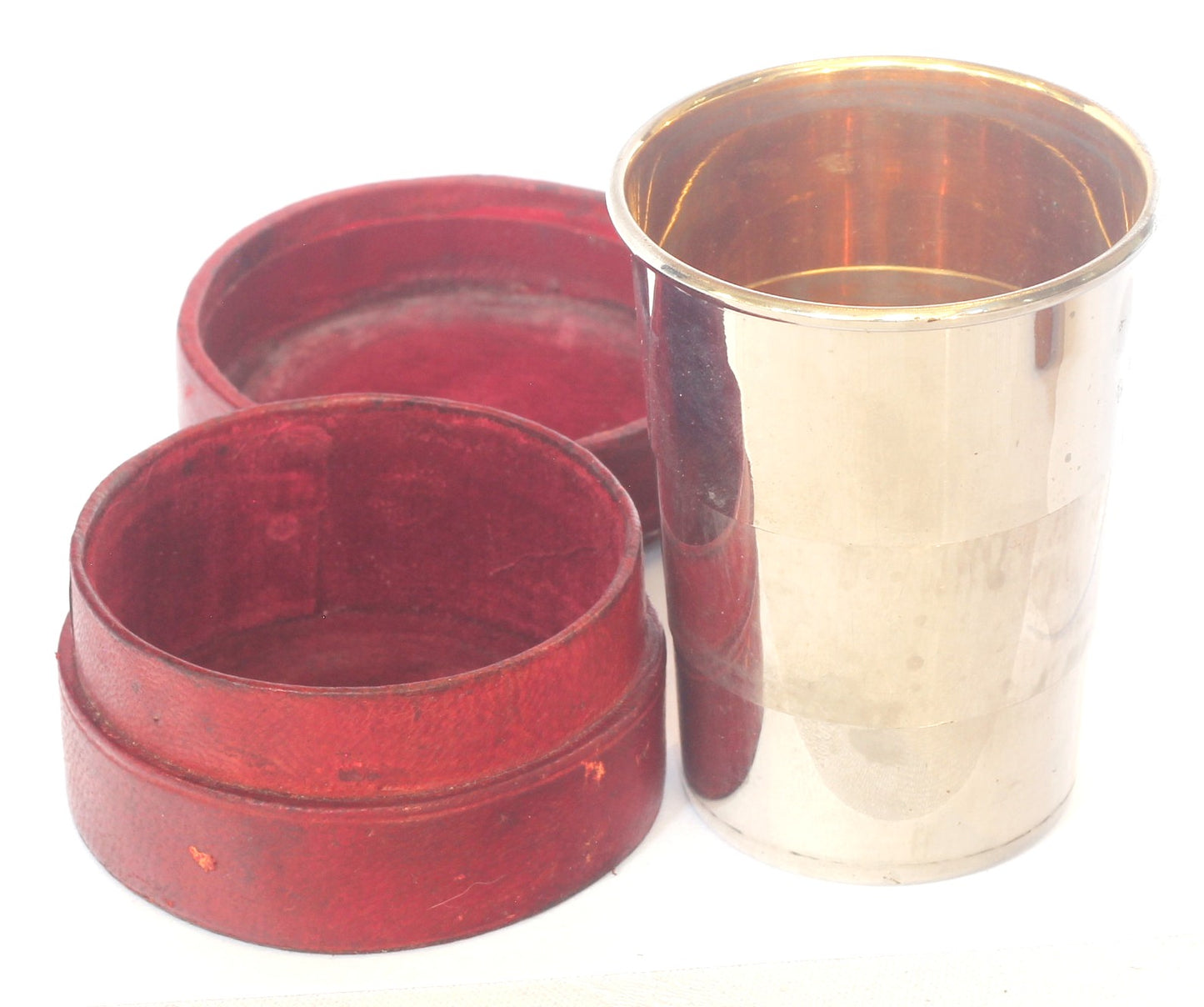 Antique Telescopic or Collapsible Cup in Leather Case