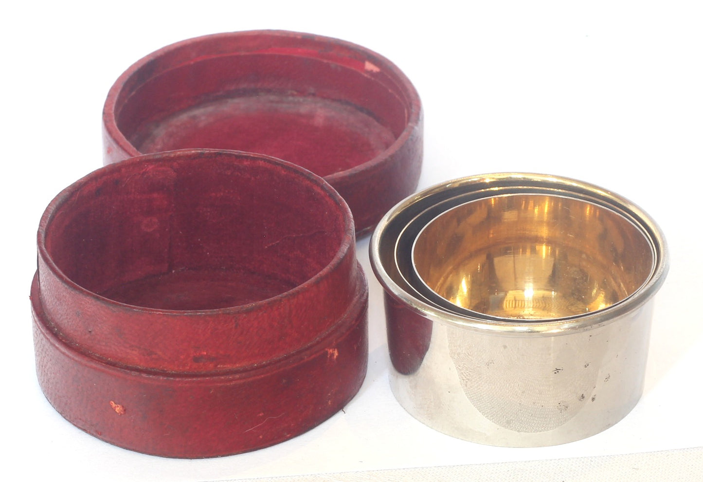 Antique Telescopic or Collapsible Cup in Leather Case