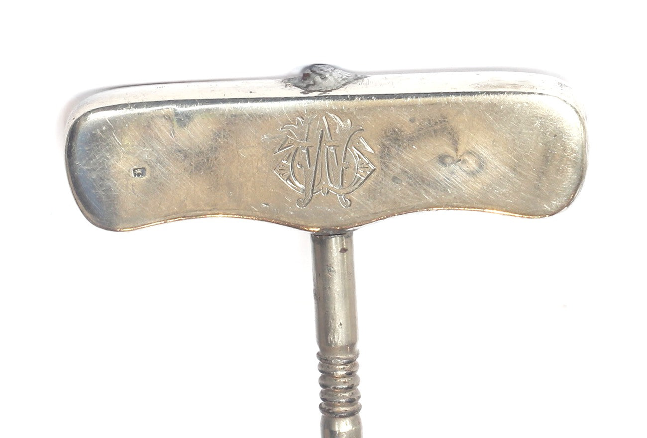 1893 Silver Handled Boot Pulls or Hooks