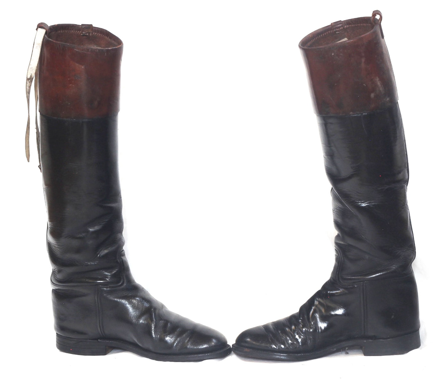 Vintage Leather Hunting Top Boots and Trees