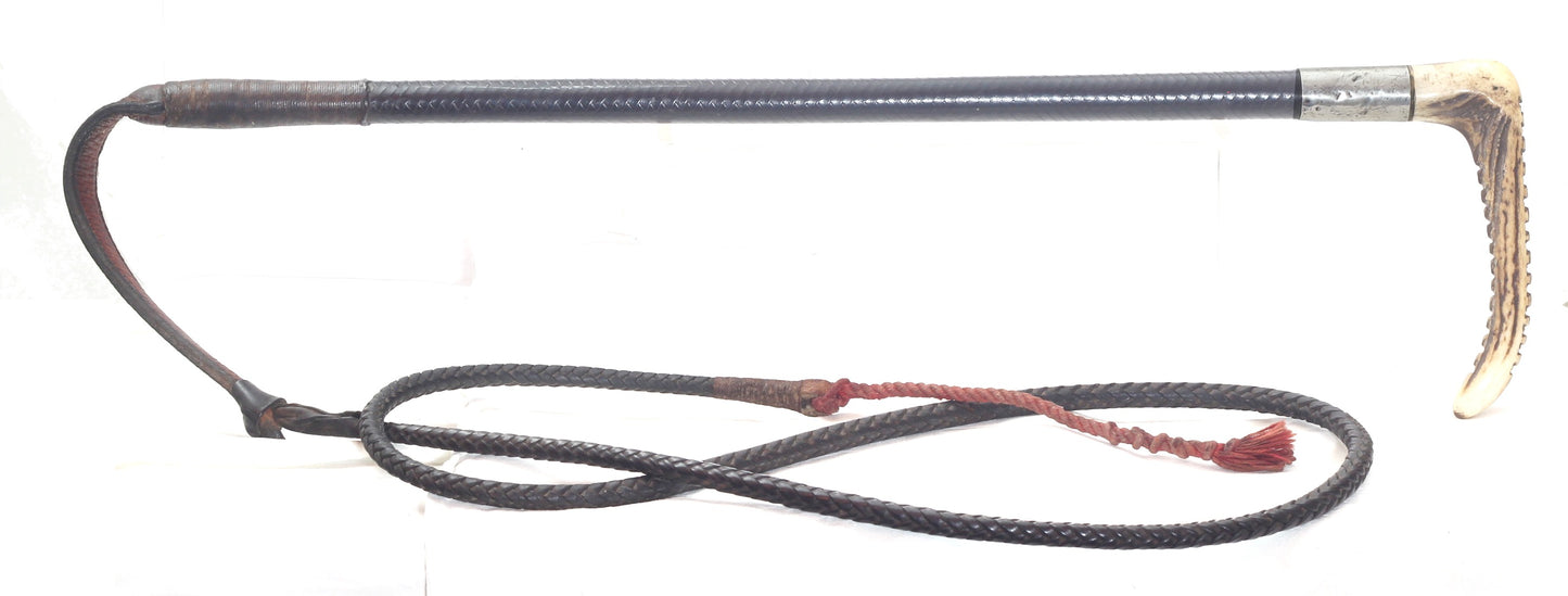 1933 Leather Ladies Hunting Whip with Thong