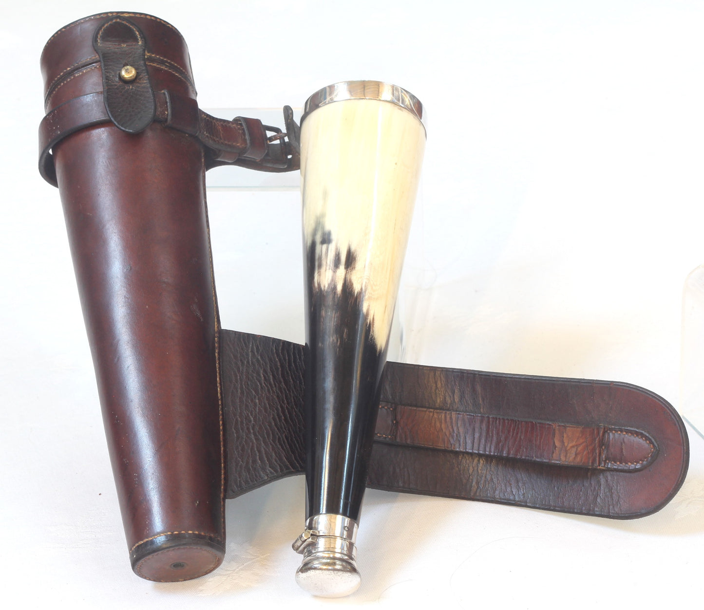 Vintage Horn Saddle or Hunting Flask 