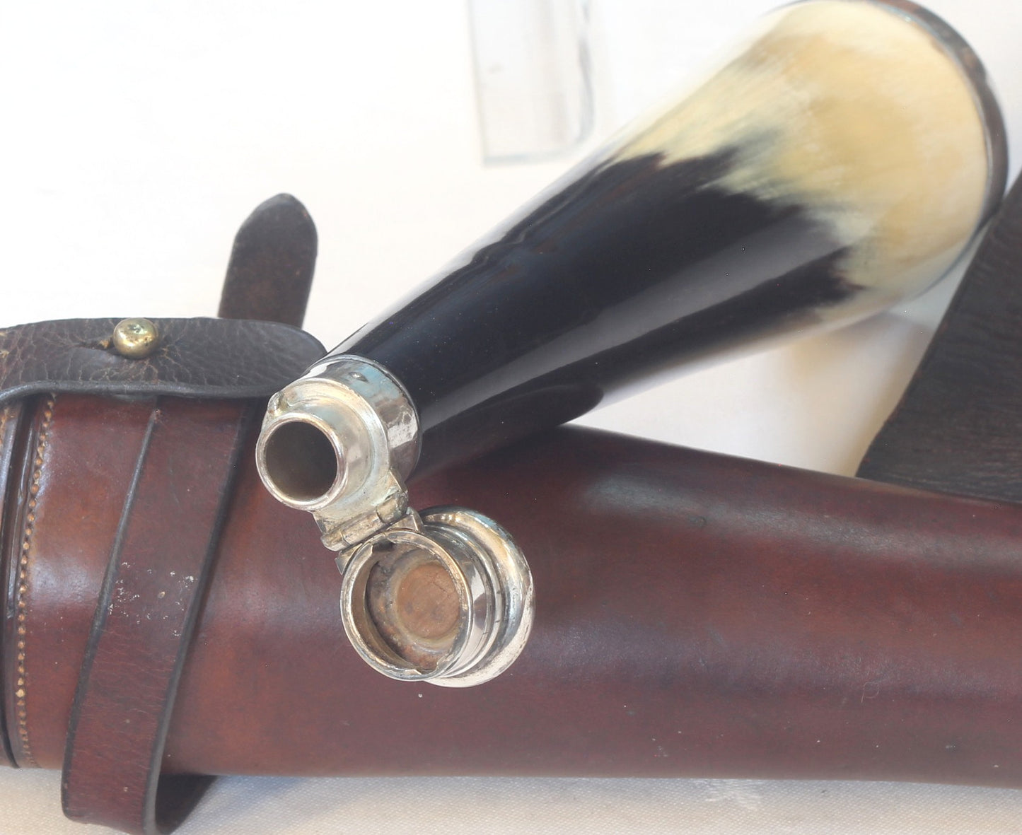 Vintage Horn Saddle or Hunting Flask