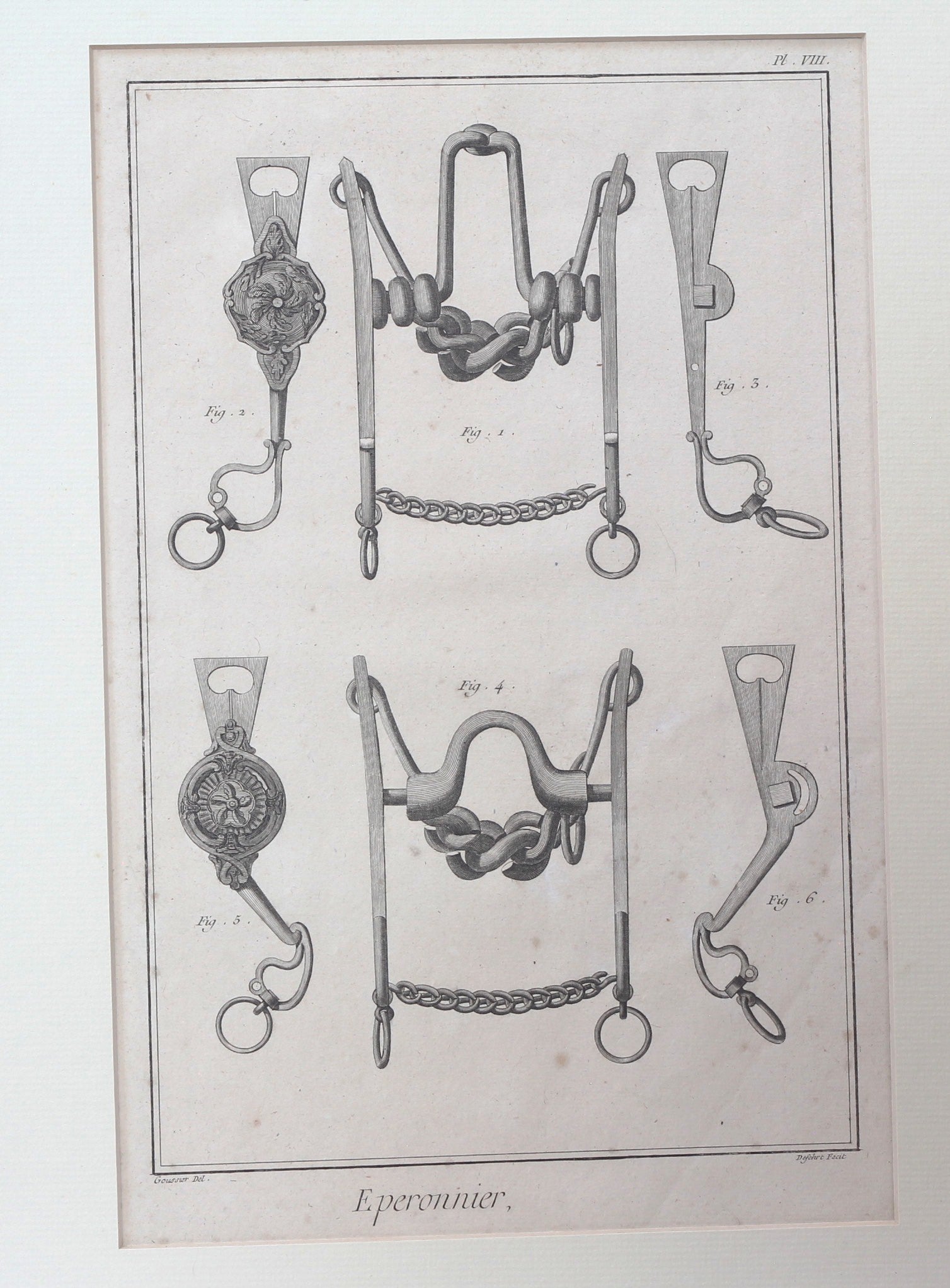 Four 18th Century Horse Bit Engravings from Diderot & D'Alembert