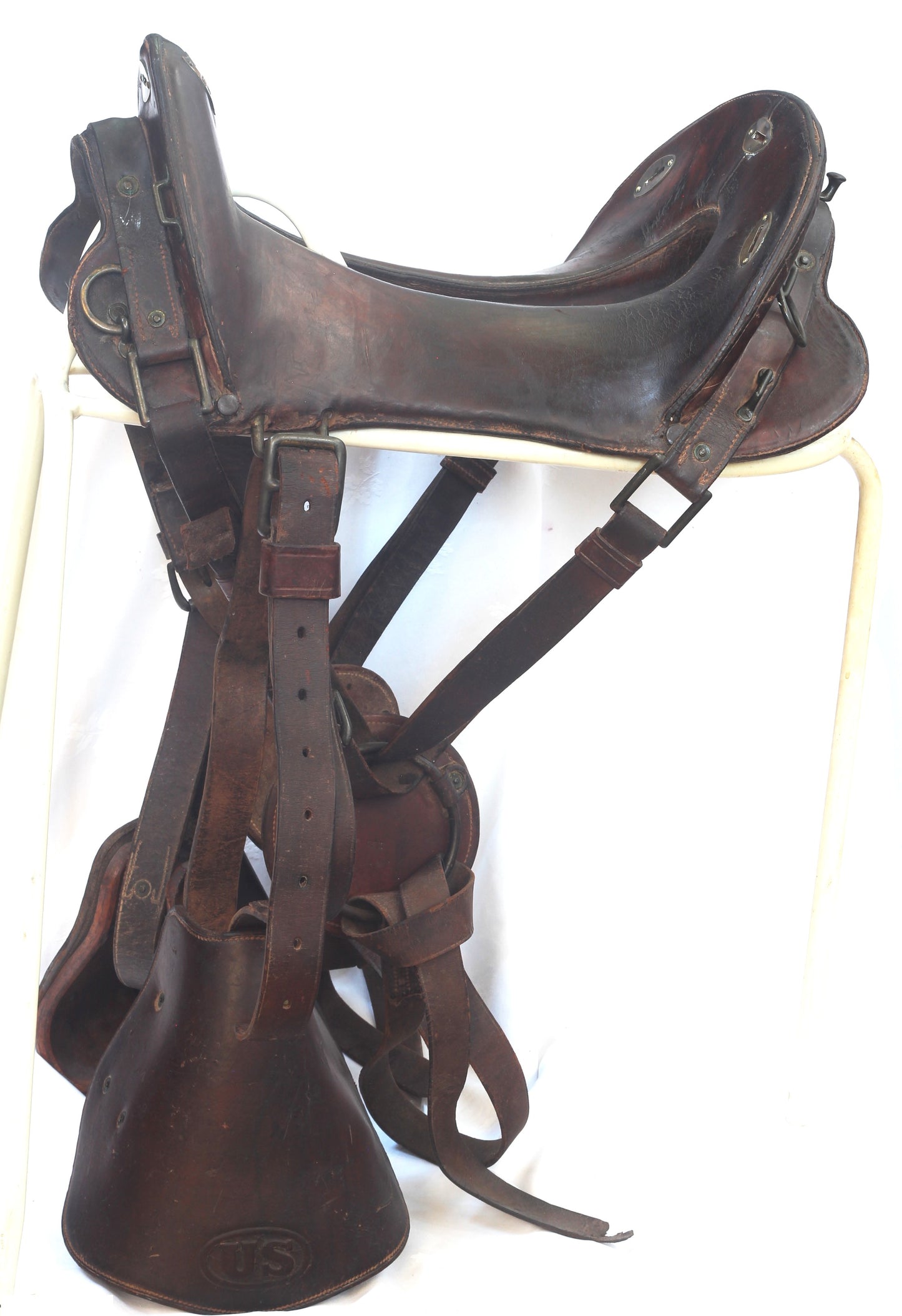 1918 McClellan Cavalry Saddle with Hooded Stirrups by Ladew