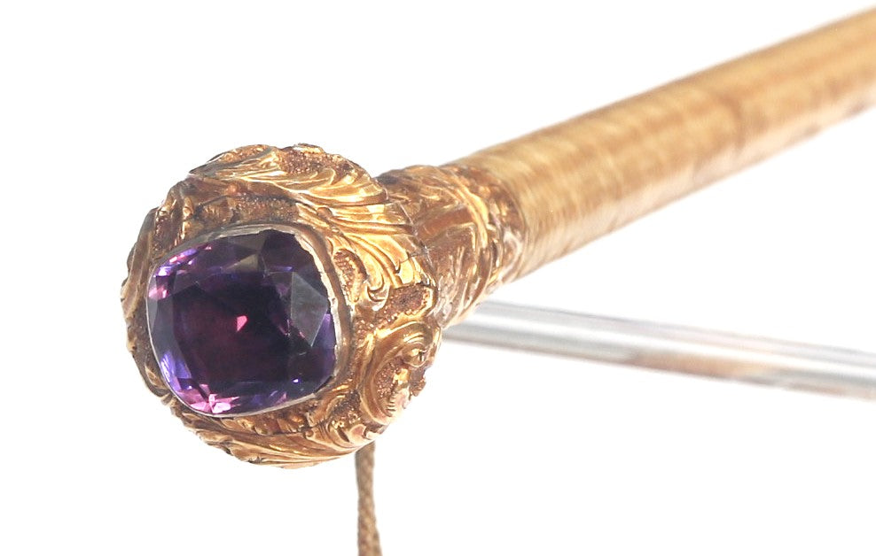 Victorian Sidesaddle Whip with Amethyst