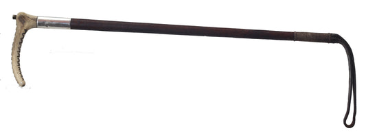 1909 Edwardian Leather Hunting Whip by Schomberg