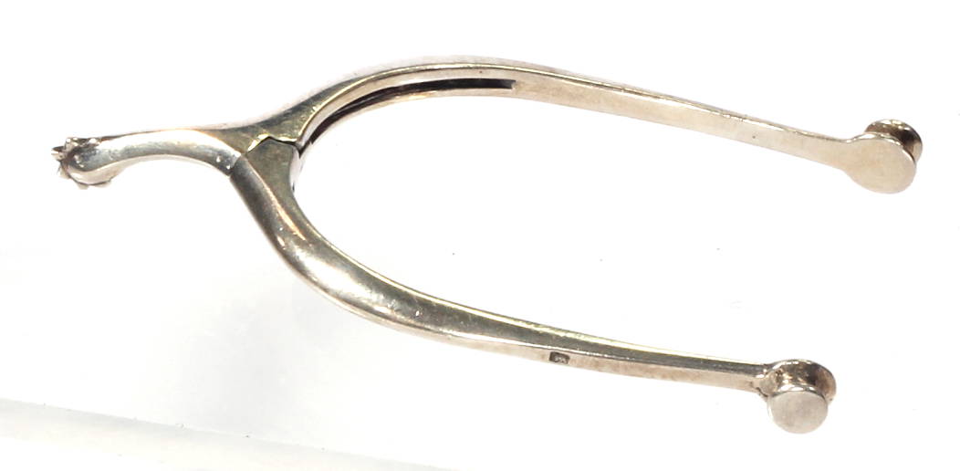 1932 Silver Spur Shaped Sugar Tongs by Thomas Bradbury & Sons