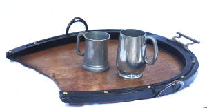 A horseshoe shaped tray