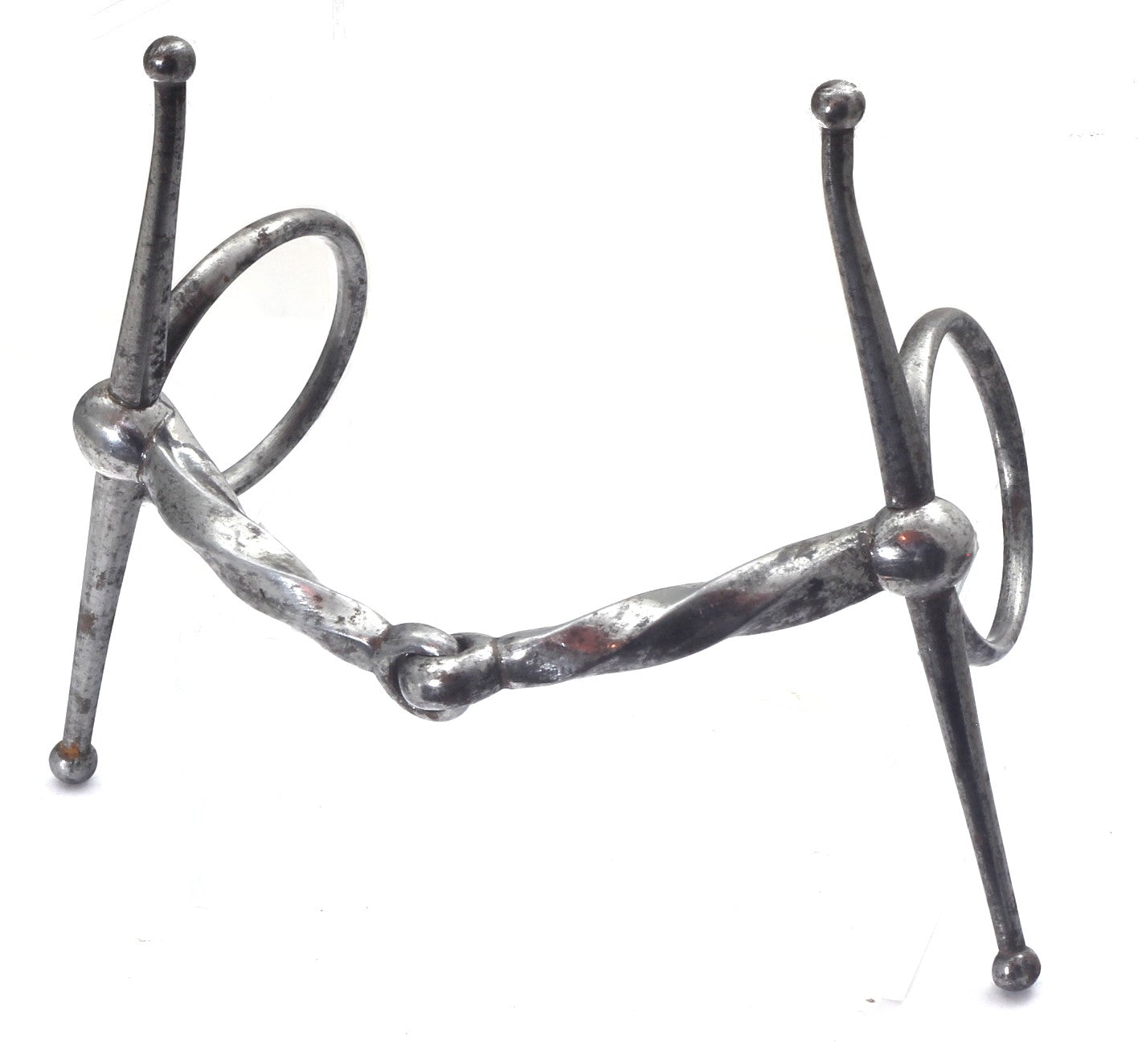 A Small Fine Antique Steel Ball Cheek Snaffle Horse Bit