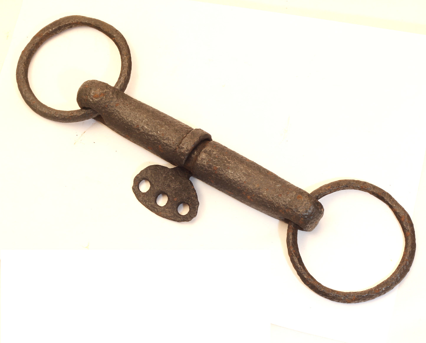 An old Tickler or Mouthing Snaffle bit with a central rotating disc