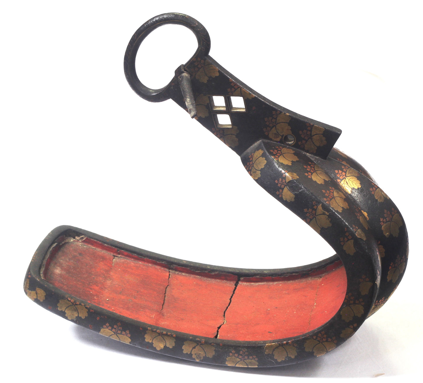 A Single Japanese Abumi or Stirrup Decorated with Blossom