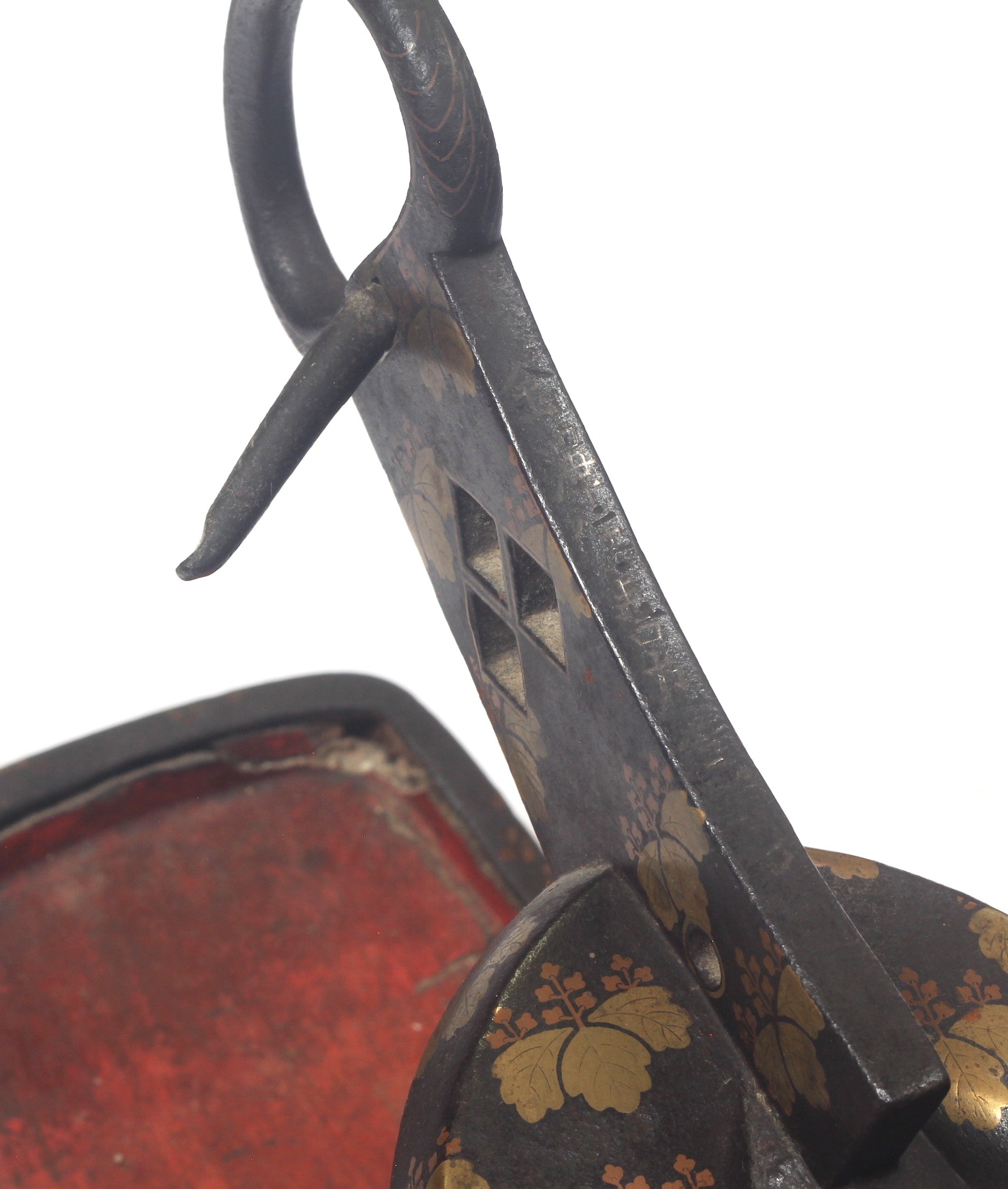 A Single Japanese Abumi or Stirrup Decorated with Blossom