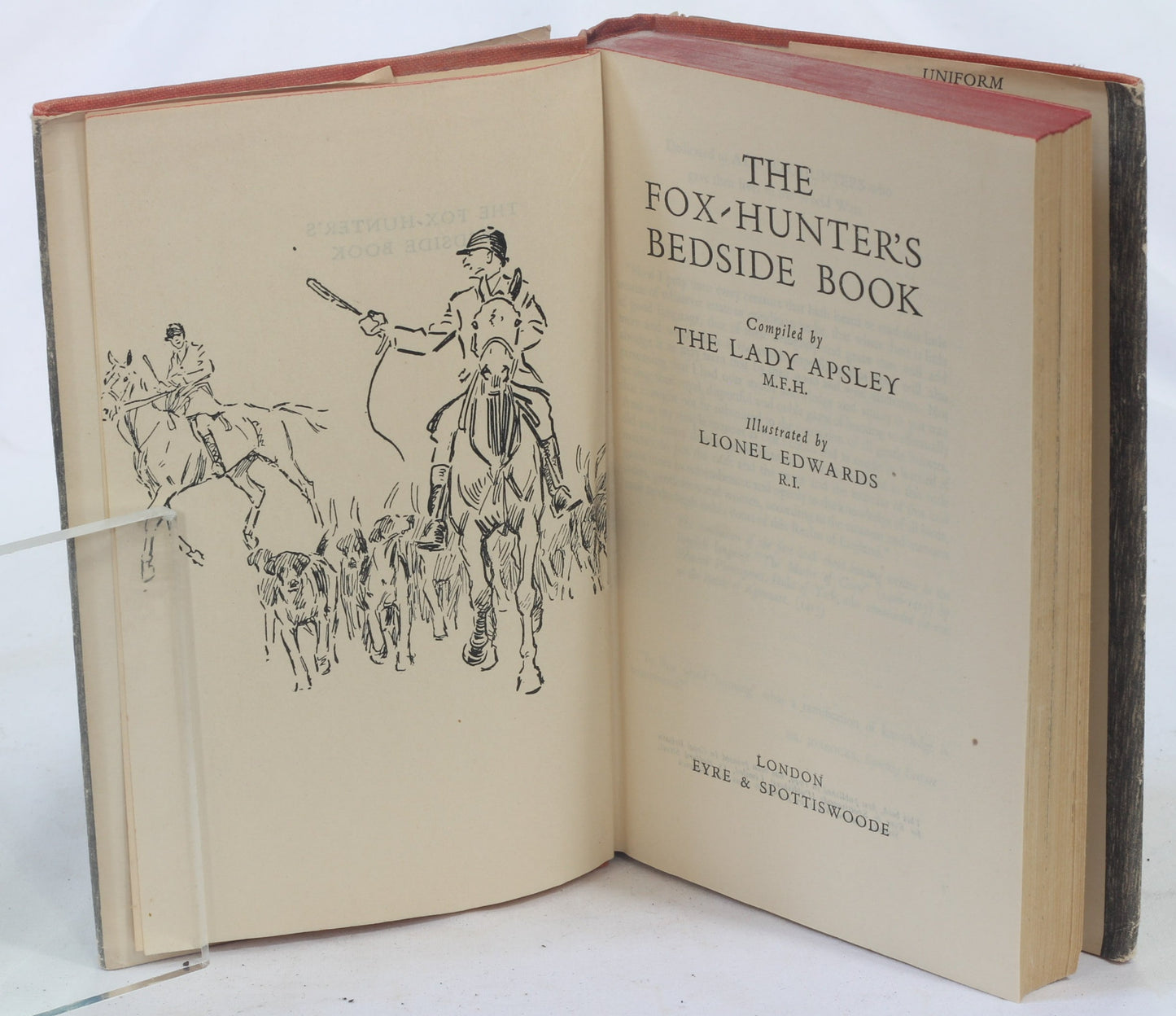 The Fox-Hunter's Bedside Book compiled by the Lady Apsley, Illus Lionel Edwards