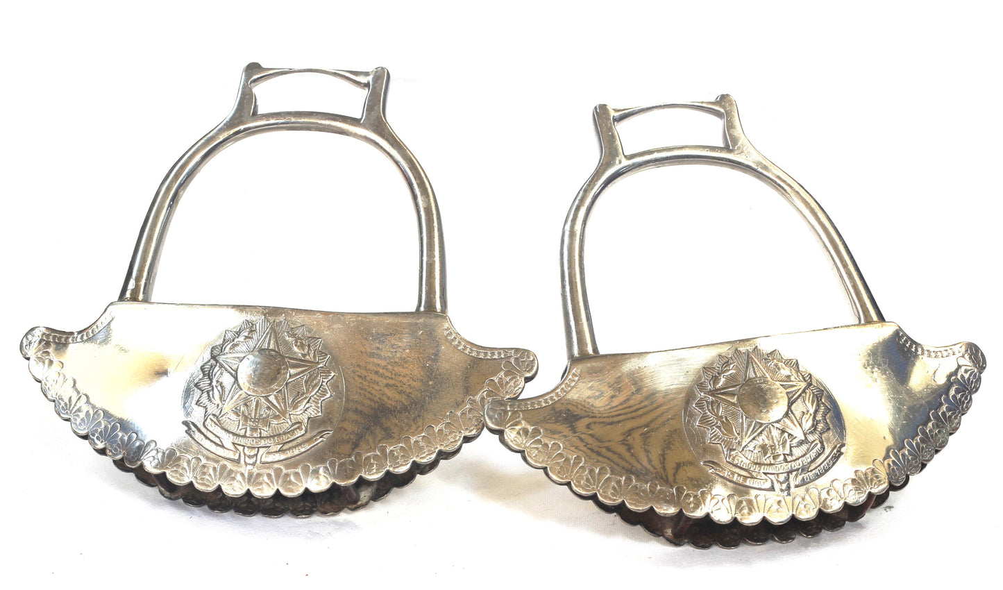 Pair of Brazilian Military Stirrups by Eberle