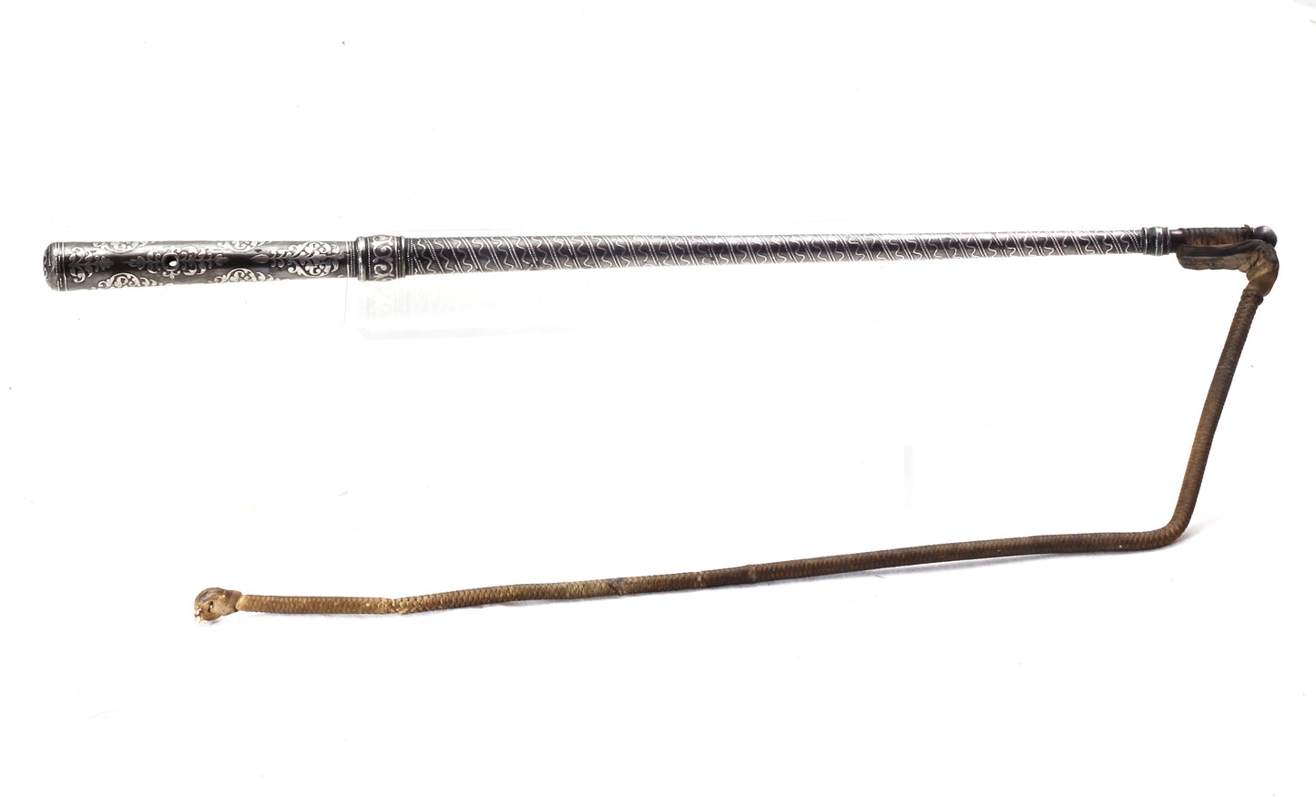 Silver Caucasian Riding Whip or Nagaika with Concealed Blade