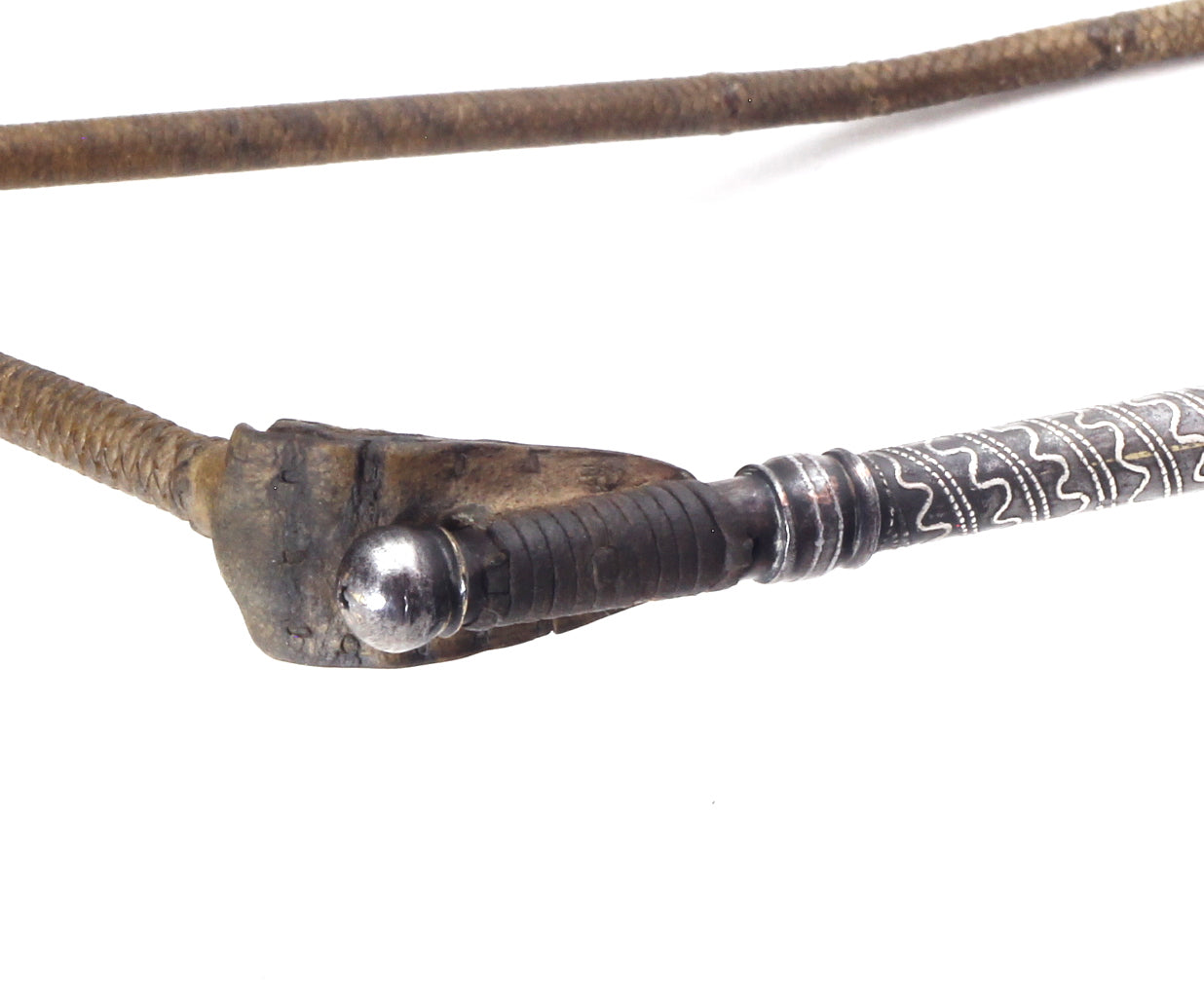 Silver Caucasian Riding Whip or Nagaika with Concealed Blade