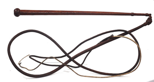Vintage Braided Leather Stock Whip