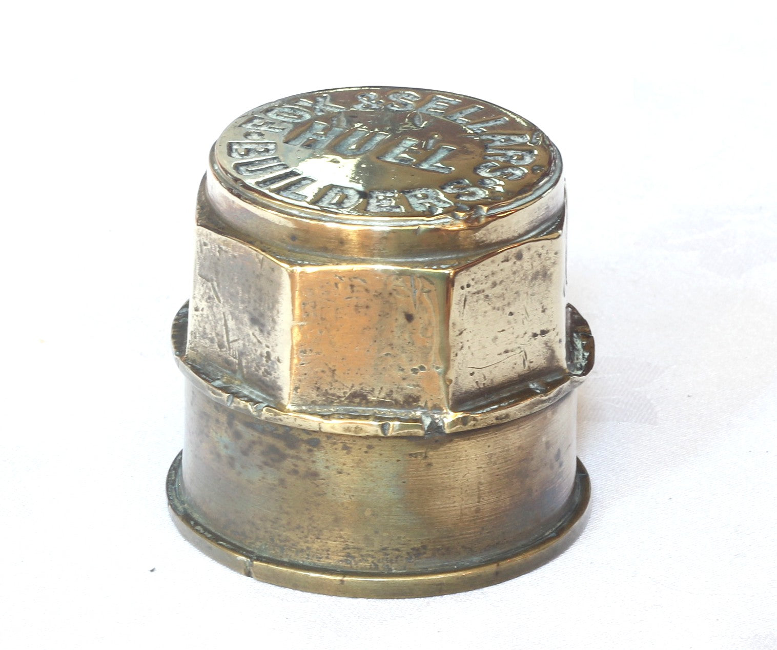 Antique Brass Cart or Wagon Hub Nut - Fox & Sellars, Hull