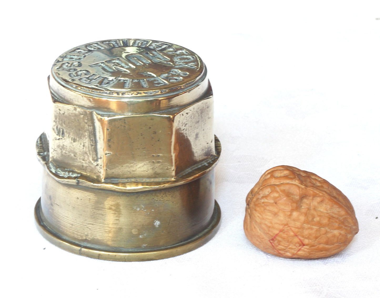 Antique Brass Cart or Wagon Hub Nut - Fox & Sellars, Hull