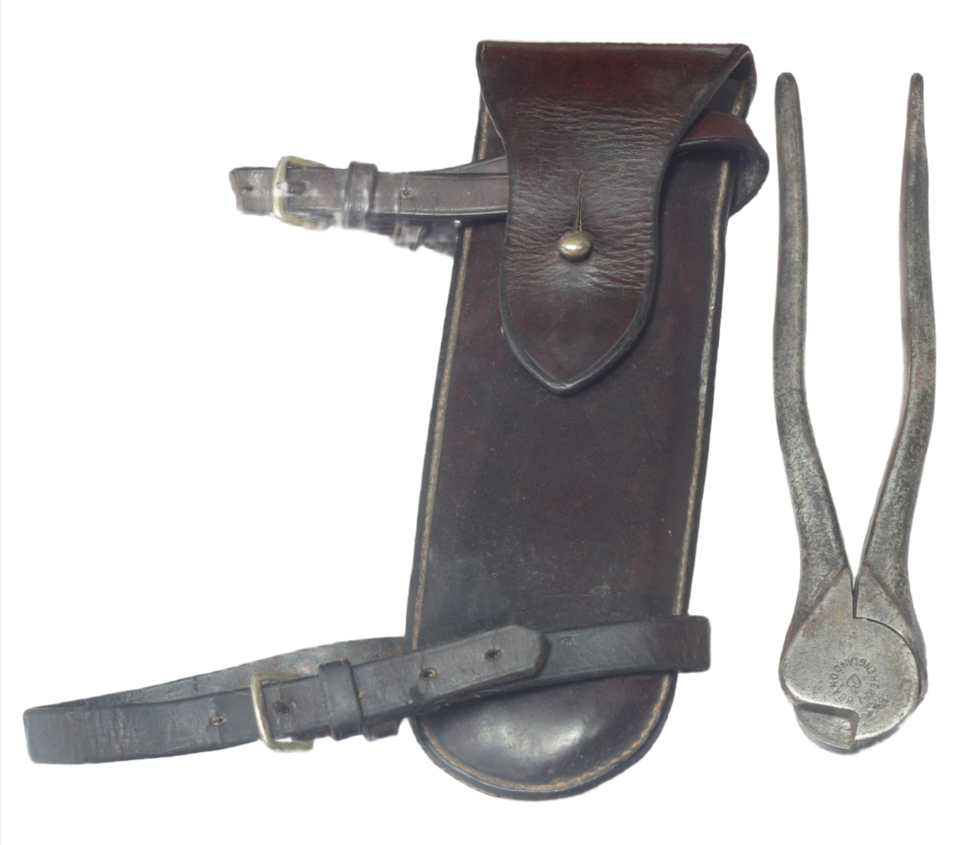 Vintage Wire Cutters in Leather Saddle Case