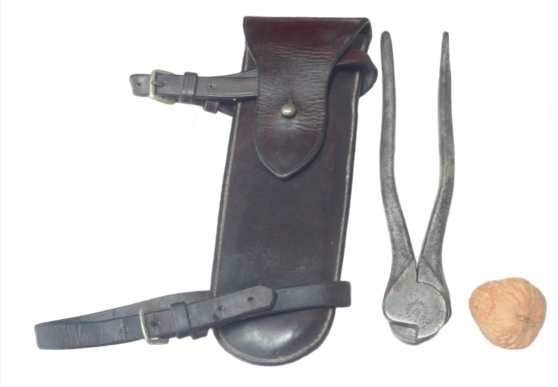 Vintage Wire Cutters in Leather Saddle Case